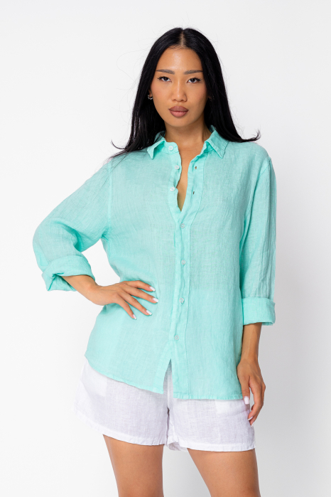 Camasa Boyfriend de plaja dIn 100% In Ice Green [2]