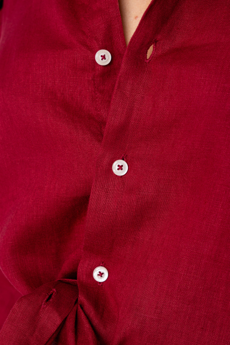 Boyfriend Shirt Linen Burgundy [4]