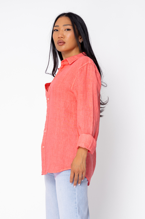 Camasa Boyfriend de plaja dIn 100% In Coral [3]