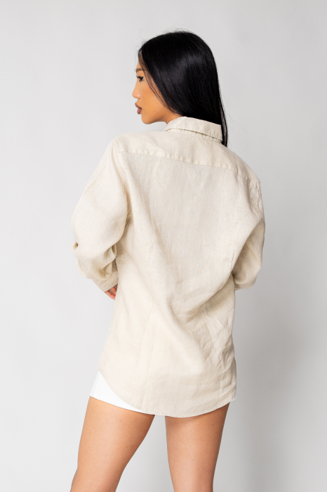 Boyfriend Shirt Linen Light Beige [4]