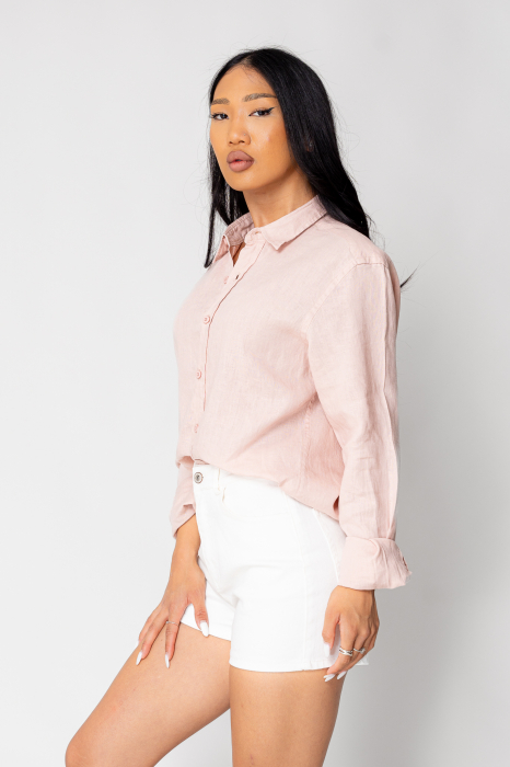 Boyfriend Shirt Linen Rose Quartz [2]