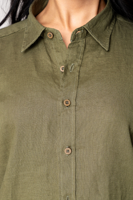 Boyfriend Shirt Linen Green [5]