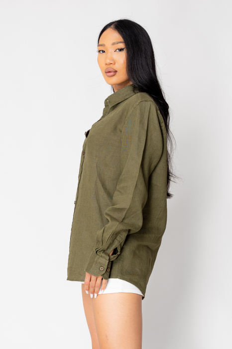 Boyfriend Shirt Linen Green [3]