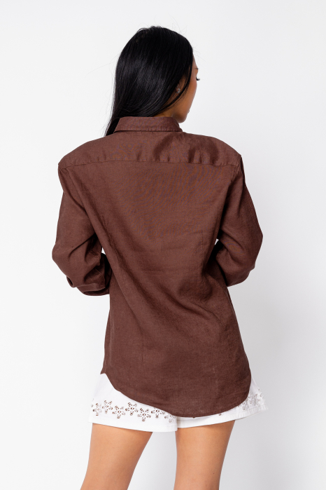 Camasa Boyfriend dIn 100% In Dark Brown [3]