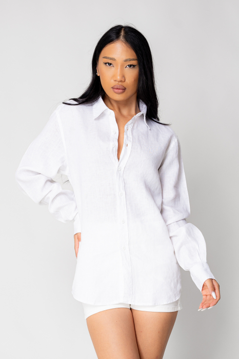 Boyfriend Shirt Linen White [2]