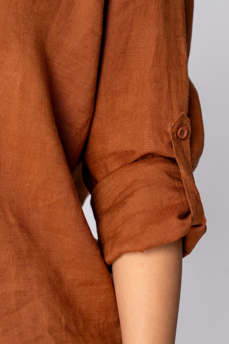 Boyfriend Shirt Linen Brown [4]