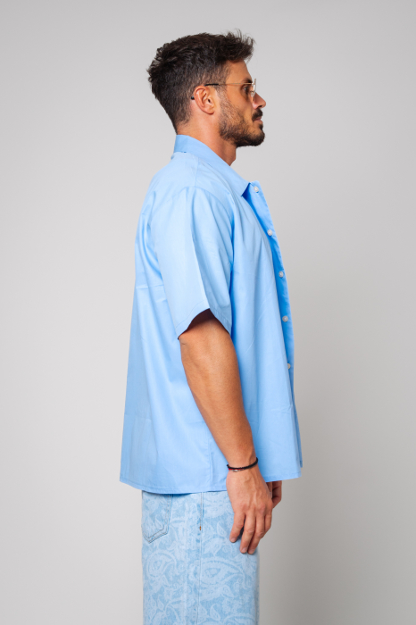 Cotton Shirt Oversized Bleu [2]