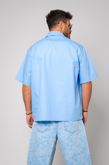 Cotton Shirt Oversized Bleu [3]
