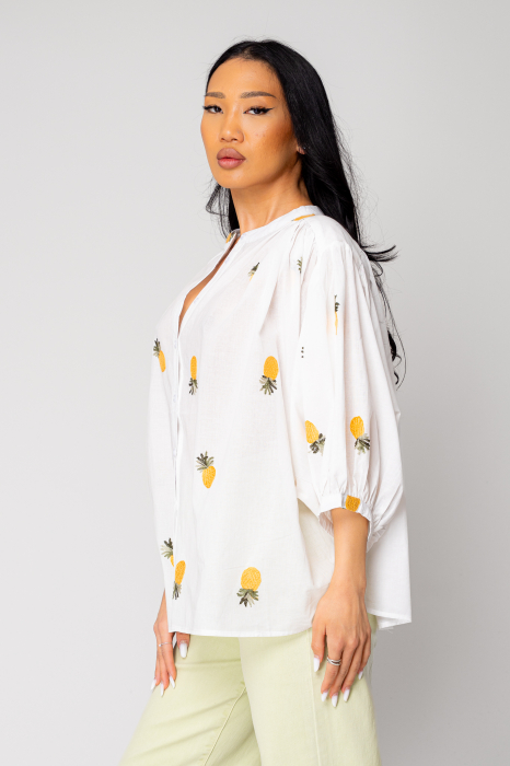 Short sleeves Embroidered shirt White [3]