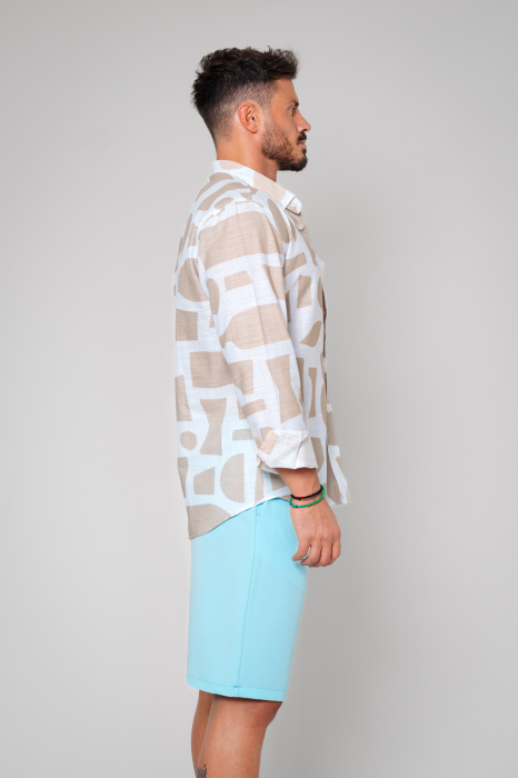 Cotton Shirt White/Beige [2]