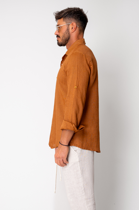 Linen 100% shirt Brown [3]