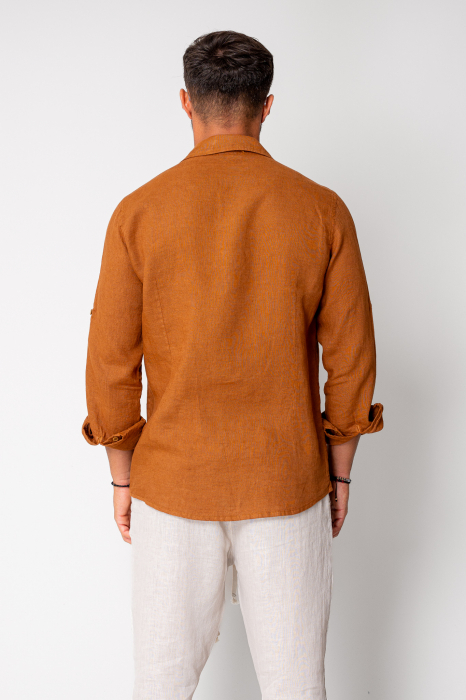 Linen 100% shirt Brown [4]