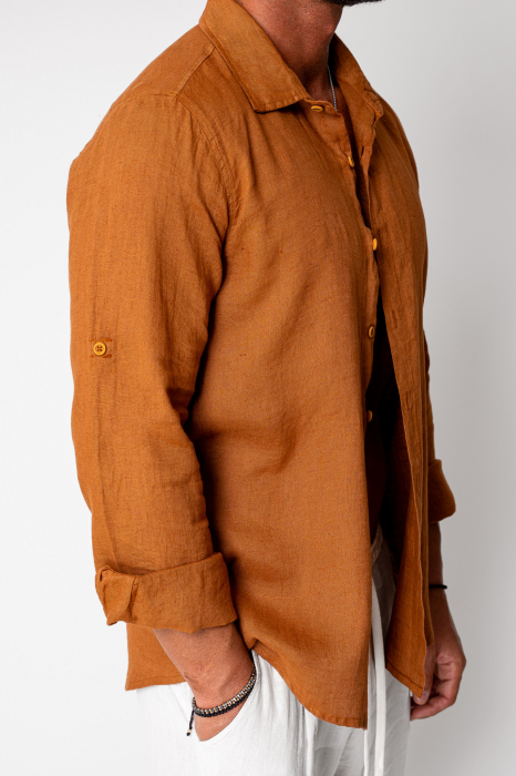 Linen 100% shirt Brown [5]