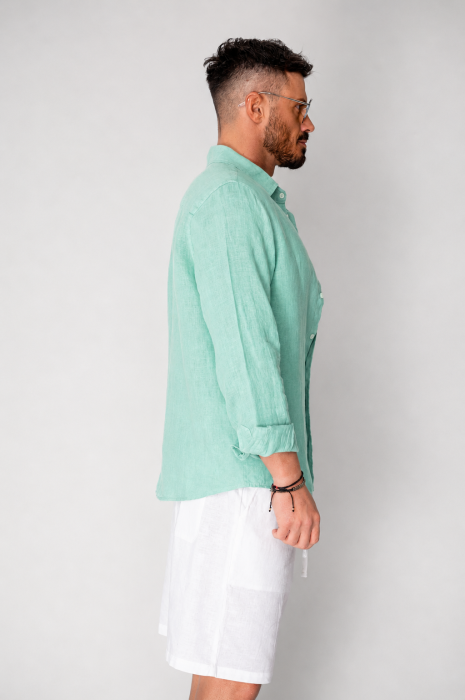 Camasa din 100% In de plaja Ice Green [2]