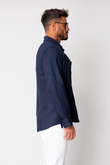 Camasa din 100% In Navy [3]