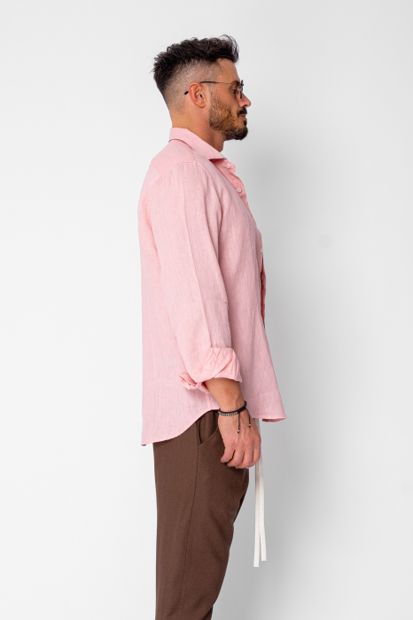 Premium Linen 100% Men shirt Rose Quartz [2]