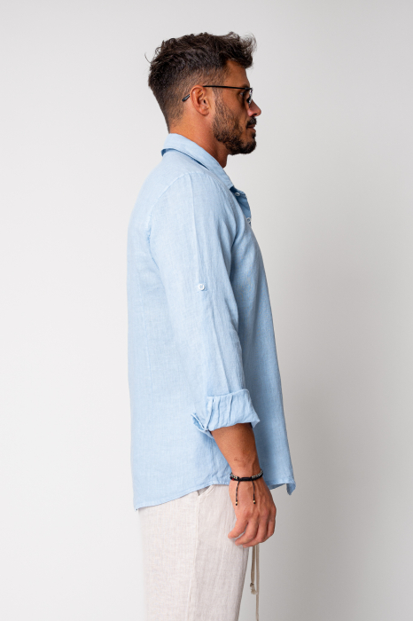 Linen 100% shirt Sky Blue [3]