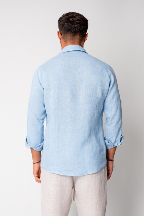 Linen 100% shirt Sky Blue [4]
