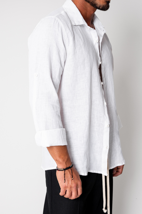 Premium Linen 100% shirt White [4]