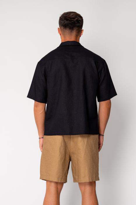Short sleeve cotton shirt Black [3]