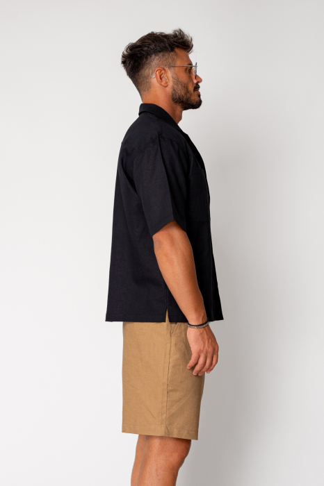 Short sleeve cotton shirt Black [2]