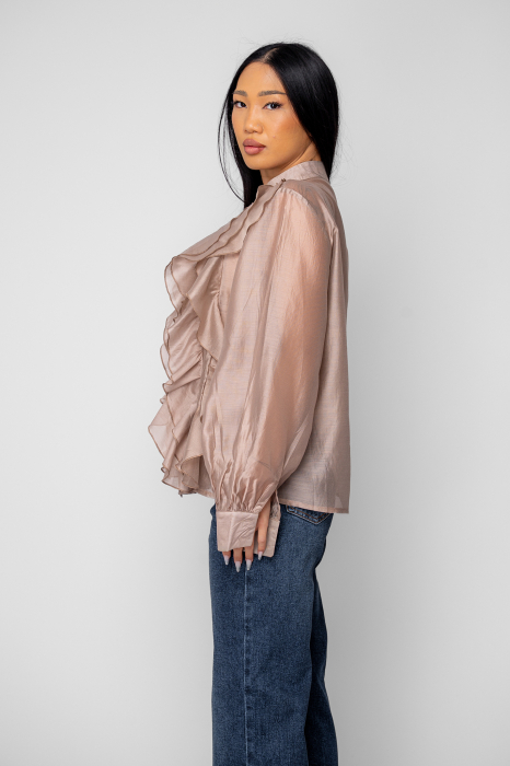 Camasa femei cu volane Taupe [3]