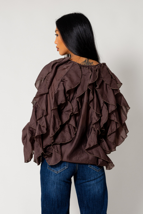 Women's shirt with ruffles Brown [3]