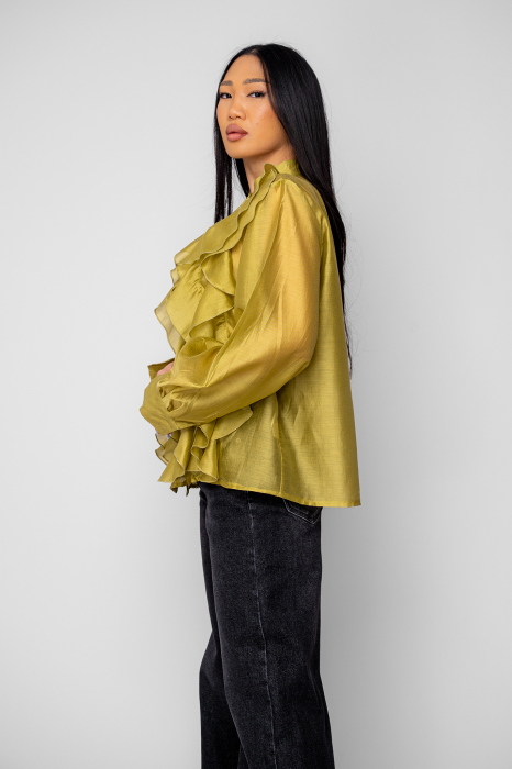 Camasa femei cu volane Mustard Yellow [2]