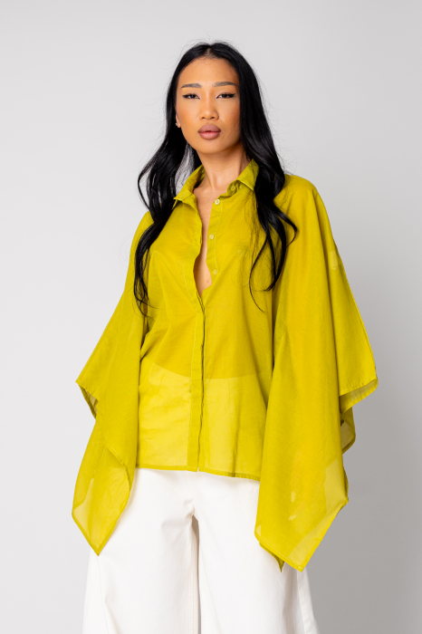 Camasa Femei asimetrica Lime Green [2]