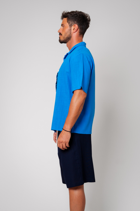 Shirt with short sleeve Bleu [2]
