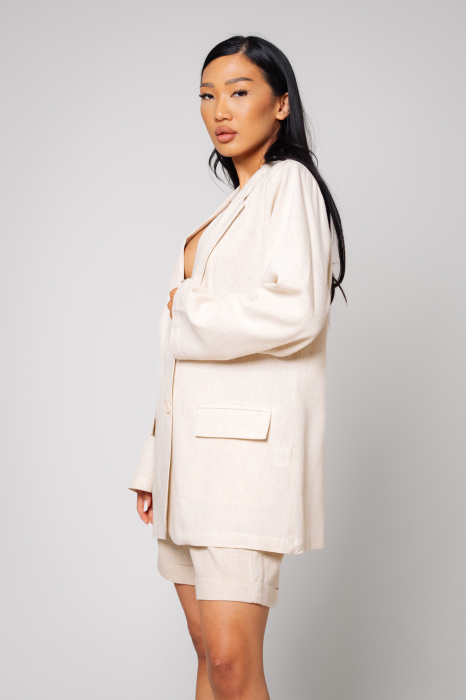 Set Sacou si Pantalon scurt Beige [2]