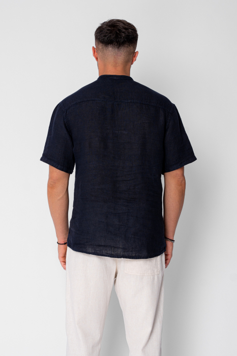 100% Linen tunic shirt Navy [3]