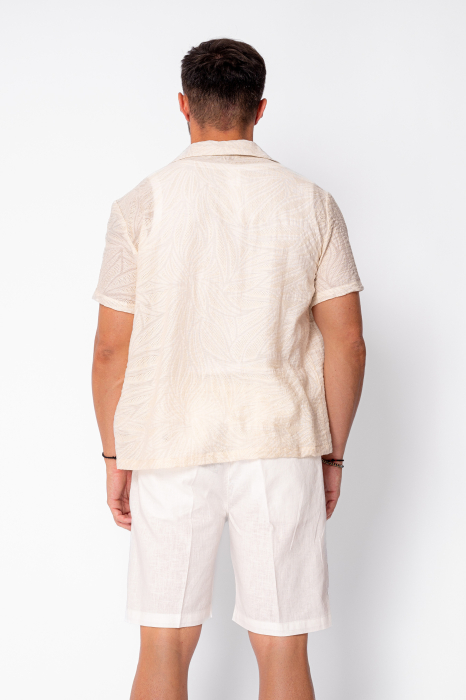 Knitted shirt with short sleeve Beige [3]