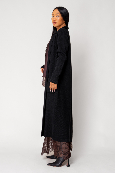Long knitted cardigan Black [2]