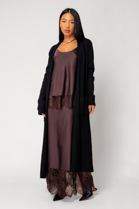 Long knitted cardigan Black [1]