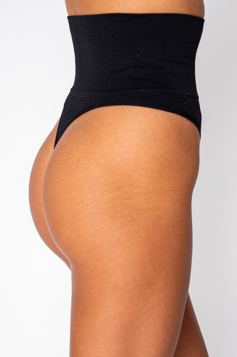 High-waisted shaping thong, Black [2]