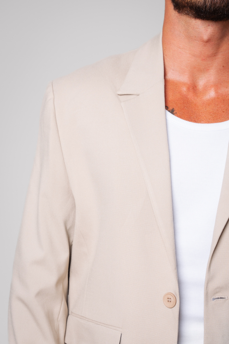 Costum Oversized sacou si pantalon lung Cream [4]