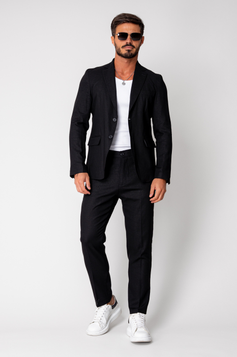 Ralph linen jacket and long pants suit Black New [2]