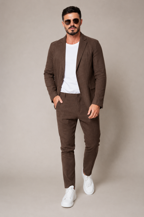 Costum Ralph din IN sacou si pantalon lung Brown [2]