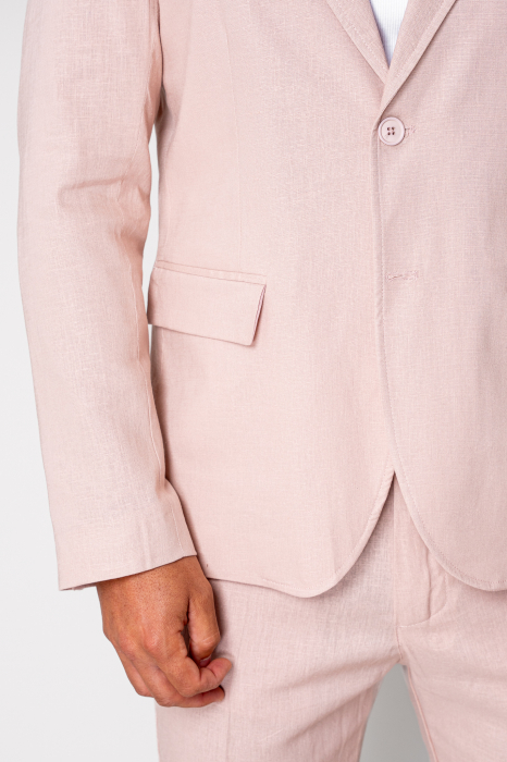 Ralph linen jacket and long pants suit Light Rose New [5]