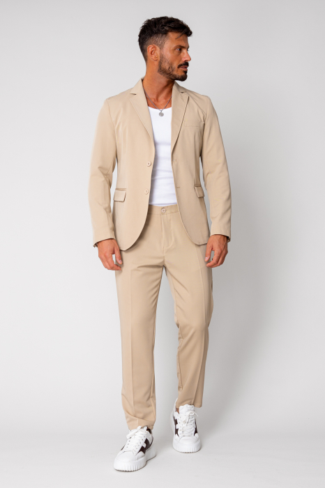 Costum sacou si pantalon lung Beige [2]