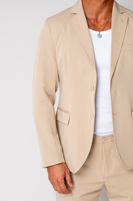 Costum sacou si pantalon lung Beige [5]