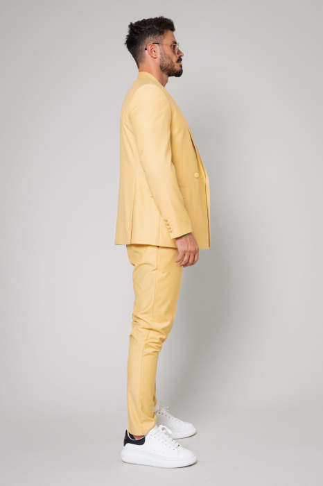 Costum sacou si pantalon lung Light Yellow [2]