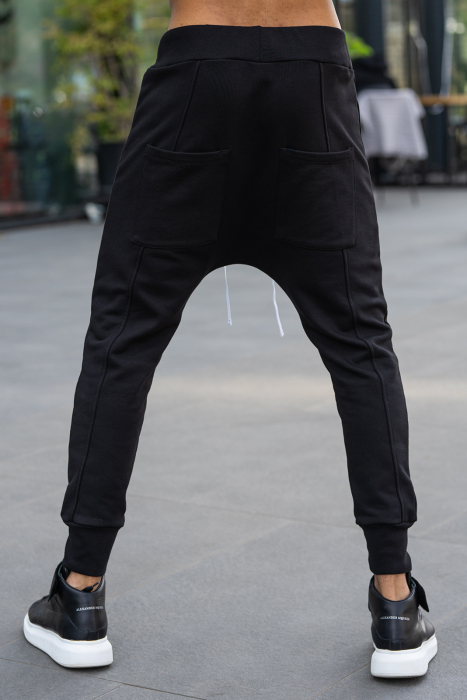 Pantalon conic cu turul lasat Black [3]