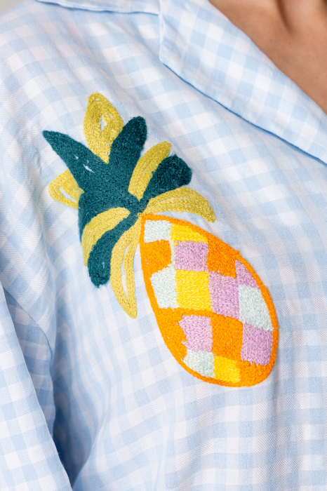 Shirt and shorts set with colorful embroidery, Light Blue [6]