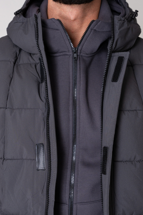 Long zip-up jacket Grey Anthracite [4]