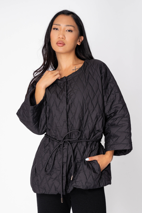 Geaca subtire cu cordon Black