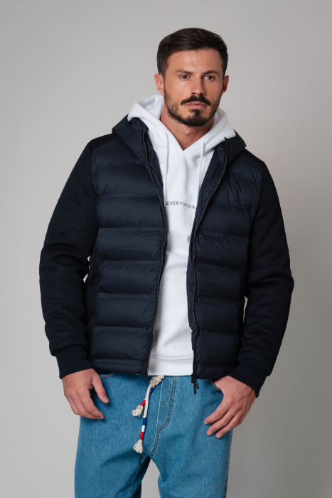 Jacket textil Zip-Up with hood Regular Navy [2]