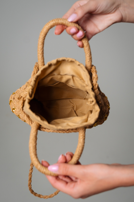 Small raffia beach bag Sand [2]