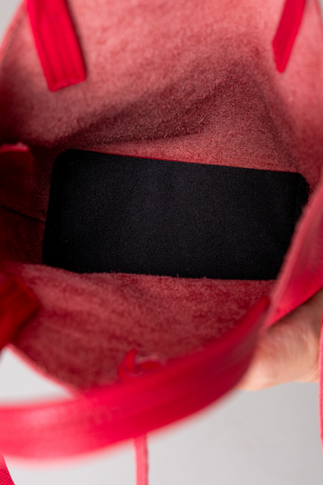 Geanta tip bucket piele naturala Fuchsia [4]